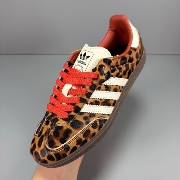 Adidas Originals Leopard-Print Ponyhair Low-Top Sneakers